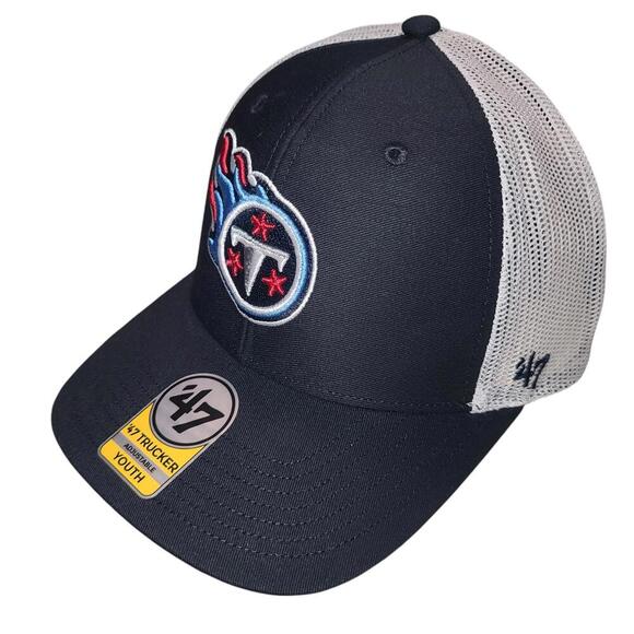 Youth Adjustable Trucker Cap - Tennessee Titans 47 Brand - Picture 2 of 9